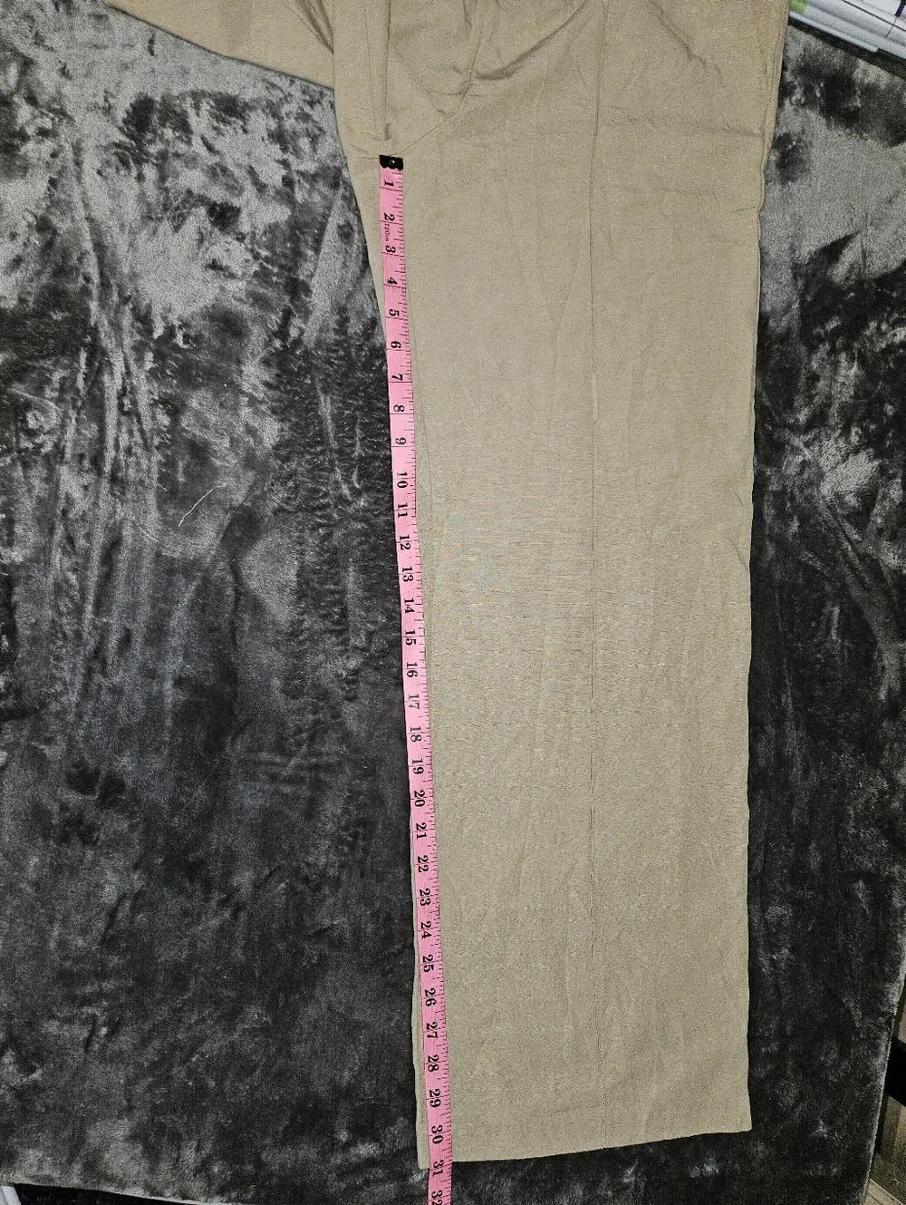 NWT H&M Womens Pull On Elastic-Waist Light Tan Wide Leg Linen Blend Pants SZ Med